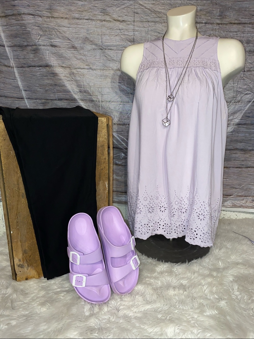 Maurices Lavender Eyelet Tunic Style tank Top
